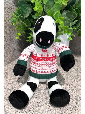 Chick-Fil-A Holiday Plush Cow Eat Mor Chikin Ugly Sweater Collectible 2020 Editi